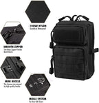 Universal Tactical Car Seat Back Organizer Bag Tactical Molle Vehicle Organizers Panel Vehicle Protector Organizers with 5 Detachable Pouches for Car Truck Ford Jeep (Model A-Black)