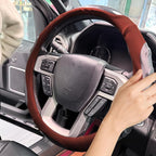 Breathable Leather Steering Wheel Cover with Non-Slip Grip for Enhanced Comfort - Designed for 15.35-16.14Inch Wheels on Pick