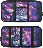 American Flag Car Sun Visor Organizer Tactical Car Accessories with Zipper Visor Storage Pouch Visor Organizer Car Sun Storage Pocket with Zipper,Wolf Print