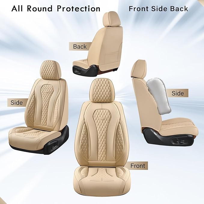 Coverado Seat Covers, Car Seat Covers Front Seats, Beige Car Seat Cover, Waterproof Car Seat Covers, Car Seat Cushion, Front 