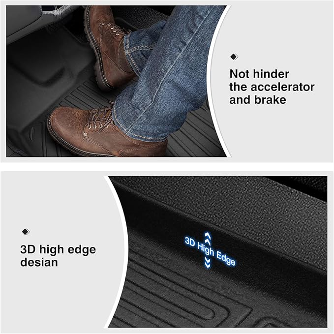 Powerty Floor Mats for 2022-2025 2026 Honda Civic Sedan/Hatchback/Sport/2023-2025 Acura Integra Accessories All Weather Floor Liner 3D TPE 1st & 2nd Row Floor Mat Heavy-Duty Floor Liners