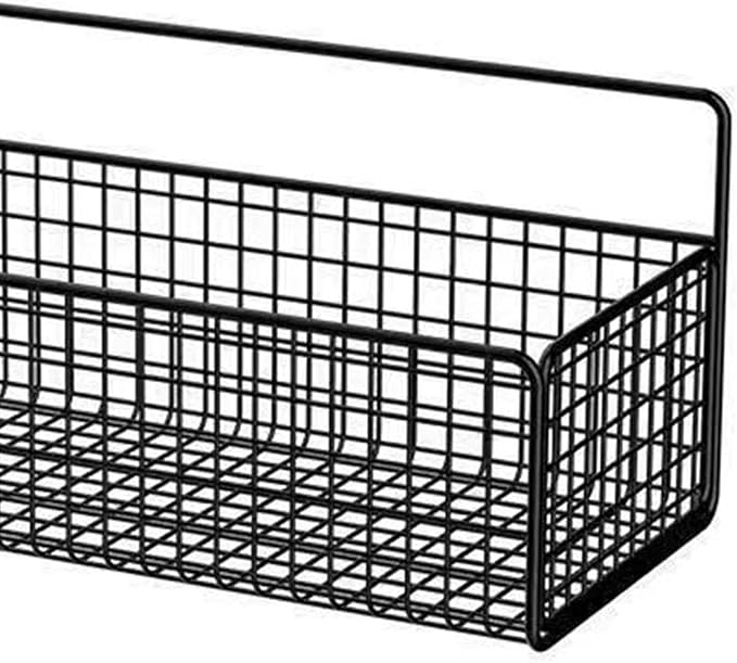 Multifunctional Iron Wire Wall Hanging Storage Basket, Portable Metal Mesh Bin for Kitchen and Bathroom, Vintage Wall Mount F