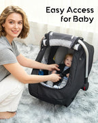 Waterproof Baby Car Seat Cover, Warm Carseat Cover for Cold Weather, Infant Car Seat Canopy with 2 Breathable Vents, 3D Mink 