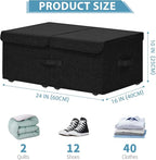 Under Bed Storage Container with Wheels, 2 Pack 10" High Deep Underbed Rolling Box Storage Bins Drawers with Lids for Bedroom