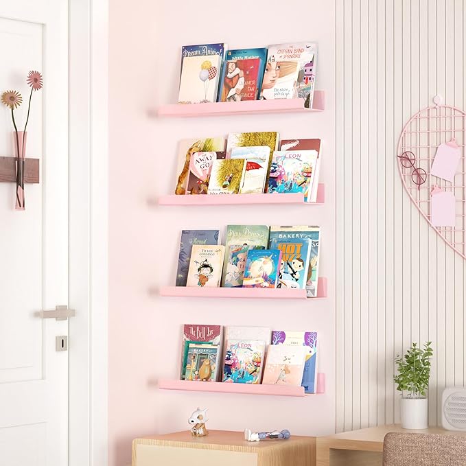 upsimples Acrylic Shelves for Wall Decor, 15" Display Shelf Perfume Organizer for Bathroom, Bedroom, Living Room, Floating Bo