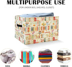 Boho Classroom Storage Boxs,Book Shelf Storage Basket Organizers Bins With Handles,Collapsible Storage Basket for Books Readi