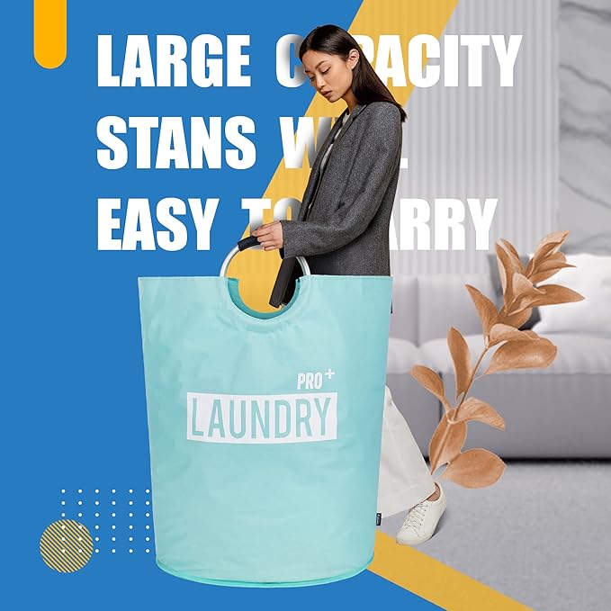 Caroeas Super Large 150L Laundry Hamper Pro, Waterproof Laundry Basket, Clothes Hamper Stands Up Well, Laundry Bag with Padde