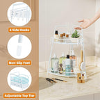 VITVITI 2 Tier Corner Bathroom Counter Organizer, Metal Bathroom Countertop Organizer Shelf Storage, Bath Room Sink Makeup Or