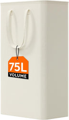 Lifewit 75L Slim Laundry Hamper, Narrow Small Laundry Basket with Handle for Dirty Clothes, Collapsible Tall Thin Laundry Bin