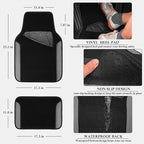 CAR PASS Faux Leather Steering Wheel Cover and Waterproof Car Floor Mats,Universal Car Combo Fit for 95% Sedan,SUV,Cars,14.5-15inch Sporty Anti-Slip Safety Comfortable Design(Black＆Gray)