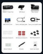OMBAR T1 4K 3 Channel Dash Cam, STARVIS 2 IMX678 Sensors, Free 128GB Card, 2025 New Full Color HDR Night Vision, 4K+1080P+108