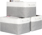 Kntiwiwo Foldable Storage Bin Collapsible Fabric Storage Basket Cube with Durable Handles Closet Organizer Bins for Organizin