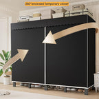95.3in Heavy Duty Clothe Rack with Cover Load 1200lbs Foldable Portable Wardrobe Closets for Hanging Clothes Freestanding Clo
