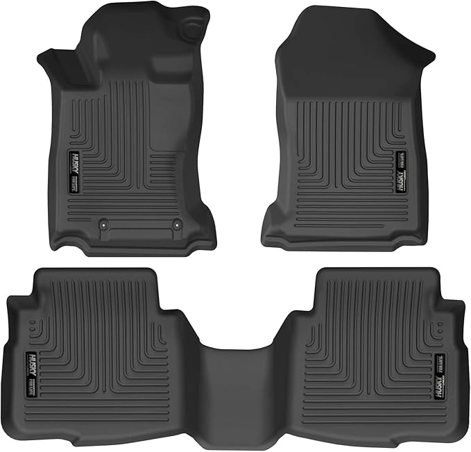 Husky Liners Weatherbeater Floor Mats | Fits 2020-2025 Subaru Legacy & Subaru Outback | Front & 2nd Row, 3-pc Black - 95541