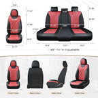 Coverado Car Seat Covers Full Set, Seat Covers for Cars, Front Seat Covers and Back Seat Cover Waterproof Leather Automotive 