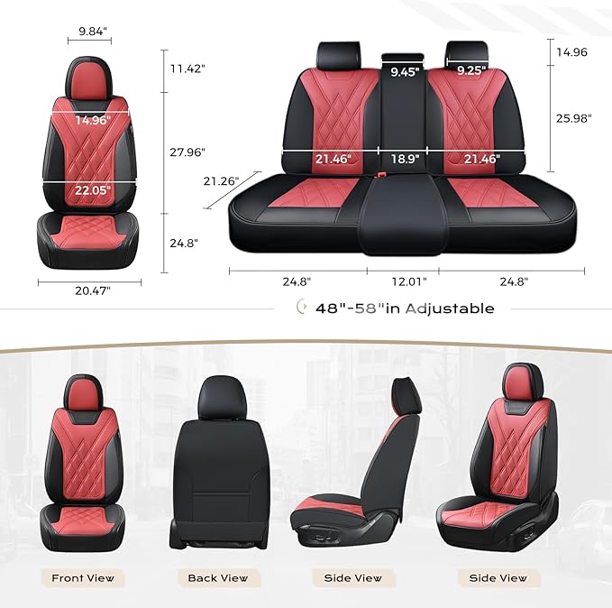 Coverado Car Seat Covers, Front Covers for Cars, Car Seat Cover Front Seats, Automotive Seat Cover, Waterproof, Leather Car S