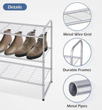 KEETDY 3-Tier Long Shoe Rack for Closet Metal Shoe Organizer for Entryway, Wide Stackable Shoe Storage Shelf with Sturdy Wire