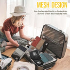 Compression Packing Cubes 8 Set, Dual Zipper Compression Packing Cubes for Travel, See-Through Mesh Packing Bags for Suitcase