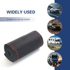 WZP Genuine Leather Steering Wheel Cover, Custom Stitch On Steering Wheel Wrap, Breathable Non-Slip Steering Wheel Protector 