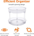 Amazon Basics Lazy Susan Turntable Organizer for Spices and Condiments, 9" Diameter, 2 Tier, Clear