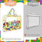 6 Packs Large Toy Storage Bags with Labels, Reusable Clear PVC Board Game Storage, Travel Waterproof Organizer Bags with Zipp