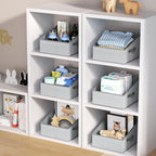 DIMJ Trapezoid Storage Bins, Closet Storage Bins with Handle, Foldable Closet Organizers and Storage Baskets for Toys, Books,