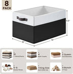 Criusia 8 Pack Large Storage Baskets for Room Organization, Multi-Purpose Bins for Closet, Shelves, Kitchen, Office, Decorati