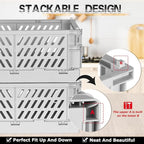 Tixill 2-Pack Mini Foldable Plastic Baskets for Organizing and Storage, Collapsible Storage Crate for Home Kitchen Bedroom Ba