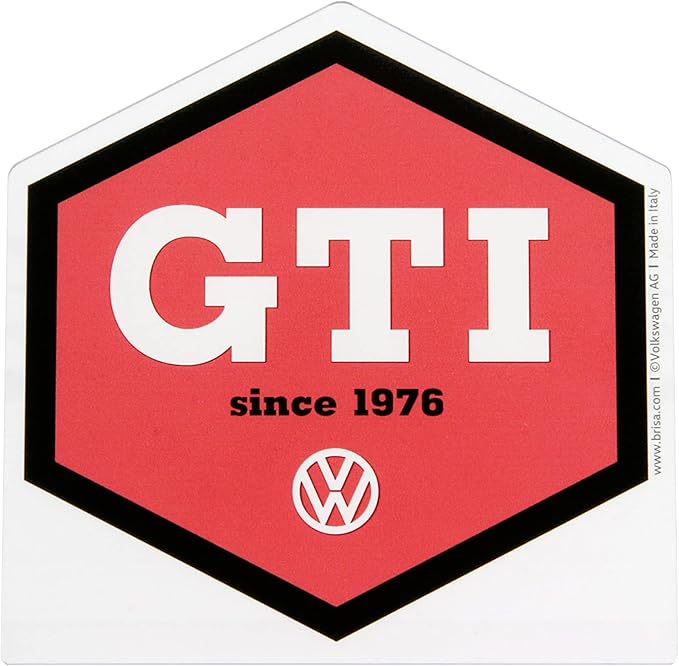 BRISA VW Collection - Volkswagen Polycarbonate Ice Scraper Windshield Scraper Snow Remover Winter Car Accessory in GTI Design (Hexagon/Red)
