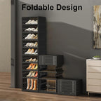 SYNCVIBE Shoe Rack Organizer for Closet Entryway Foldable Sneaker Storage Shoe, Collapsible Shoe Cabinet, Stackable Shoe Stor