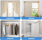AIZESI Tension Curtain Rod for Windows 45 to 77 Inch, Adjustable Expandable Spring Curtain Rods No Drilling, Non Slip Curtain
