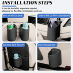 2PCS Large Car Door Cup Holder, Multifunctional Storage Bag Trash Can, Clip On Backseat Pocket Beverage Holder, Waterproof