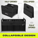 FORTEM Car Trunk Organizer, Collapsible Two Compartment Organizer, Foldable SUV & Truck Storage for Car Accessories for
