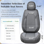 Coverado Car Seat Covers Full Set, Leather Seat Covers for Cars, Automotive Seat Cover Car Accessories Universal Fit for Most