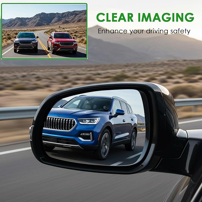 Passenger Side Replacement Mirror Glass - compatible with Cadillac, GMC & CHEVY vehicles - 2009-2014 Escalade/Yukon/Tahoe, Blind Spot Detection, w/o Auto Dimming, 20778441