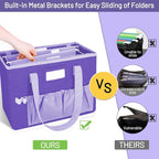 abcxgood Desktop File Organizer Box,Collapsible Hanging Filing Box,Home Office Document Storage Organizer with Front Pocket a
