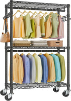 VIPEK R2 Clothes Rack Heavy Duty Clothing Rack for Hanging Clothes, Rolling Garment Rack Adjustable Closet Racks with Double 