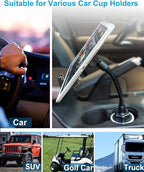 woleyi Car Cup Holder Tablet Mount, Adjustable 10.5" Gooseneck Arm Car Cupholder Tablet Stand, Compatible with iPad Pro/Air/Mini, Galaxy Tab/Z Fold, Fire HD, iPhone, 4.7-13" Cell Phones and Tablets