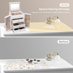Dajasan Large Jewelry Box Organizer, Jewelry Storage Organizer with 3 Drawers, Huge Jewelry Box with Mirror for Women Girls, 
