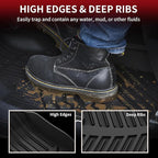 LASFIT Floor Mats for Toyota Highlander 2014-2019 (Not for Hybrid) All Weather Custom Fit Floor Liner for Highlander LE/XLE/SE/Limited/TPE Front and Rear 2 Row Car Mats,Black