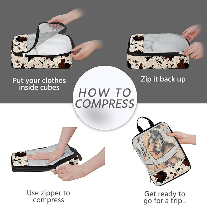 7 Pcs Compression Packing Cubes for Travel, Waterproof Suitcase Luggage Backpack Organizer with Toiletry Bag Travel Essential
