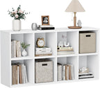 YESHOMY 8 Cube Bookcase, Open Frame 2-Tier Book Shelf, Bookshelf Storage Organizer with Adjustable Shelves for Organization, 
