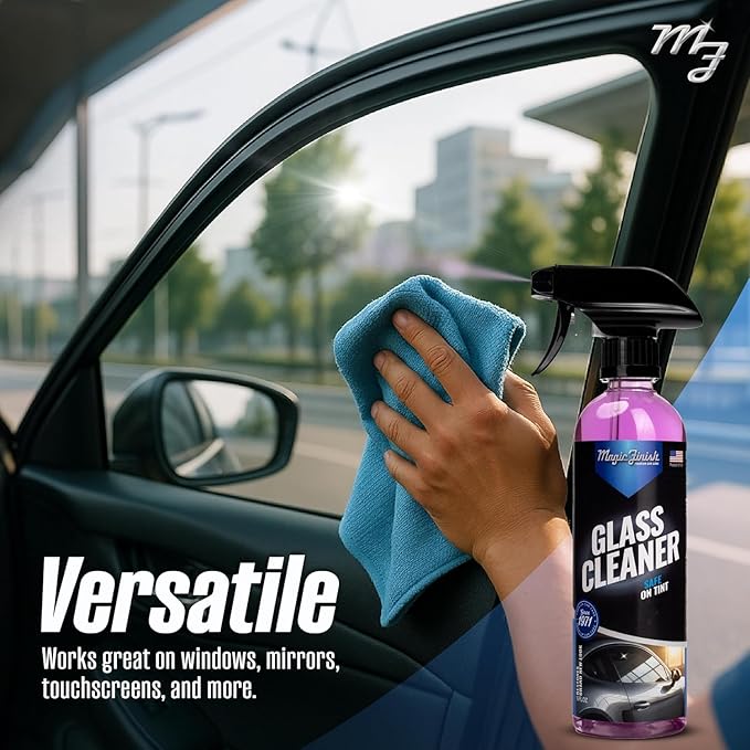 Magic Finish Car Glass Cleaner (1 Gallon) – Ammonia-Free Window Cleaner Spray for Interior & Exterior Auto Glass – Anti-Fog, 
