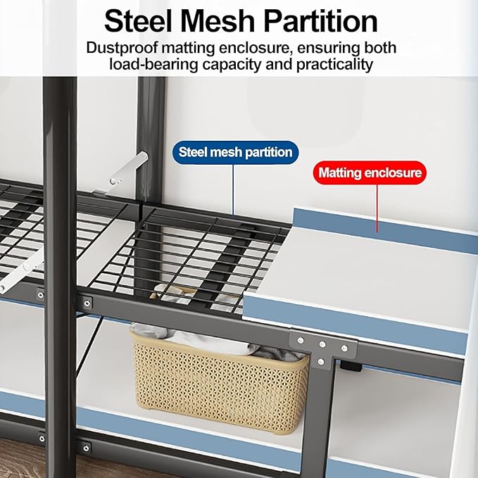 Portable Foldable Wardrobe Closet with Door - Metal Clothing Rack for Hanging Clothes, Space-Saving Coat Storage for Bedroom 