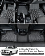 Powerty Floor Mats for 2018-2024 BMW X3 / 2019-2024 BMW X4, Custom Fit for X3 X4 Accessories, 3D TPE All Weather Car Mats Heavy-Duty Floor Liners (Fit All Models)