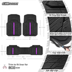 CAR PASS Rubber Floor Mats for Cars, Car Mats Full Sets DeepDish,Universal S~L Size Trim-to Fit Automotive Floor Mat for Truck Van SUV, Heavy Duty Waterproof All-Weather Floor Liners Black Purple