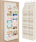 Univivi 6-Shelf Over Door Hanging Organizer Fabric Door Storage with 10 Large Pockets and 4 Small PVC Pockets Closet Cabinet 