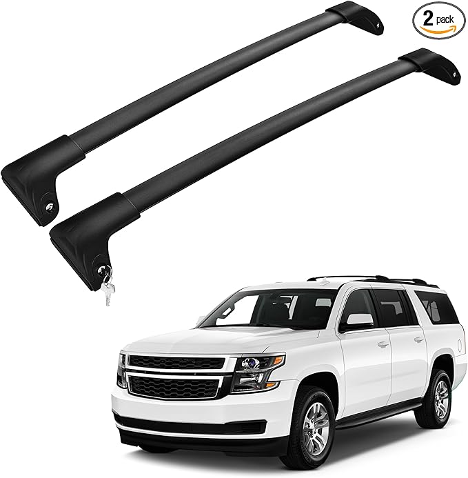 330Lbs Lockable Roof Rack Crossbars for 2015-2020 Chevy Tahoe Suburban Yukon Escalade, Heavy Duty Aluminum Anti-Corrosion Cross Bar Fit Luggage Luggage Kayaks Bicycles Snowboard
