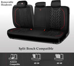CAR PASS Waterproof Split Bench Seat Covers,Neoprene Rear Seat Covers,All-Weather Non-Slip Durable, Universal Fit for SUVs Se