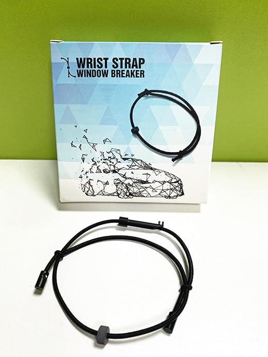 Bracelet Car Window Breaker Wrist Strap Escape Tool, Car Emergency Self Rescue Tool， Tungsten Carbide Bead & Handcuff Key (AH